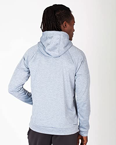 Layer 8 Men's Hoodie Performance Light Weight Tech Fleece Pullover Training Workout Athletic Sweatshirt Hooded Fitness Top (X-Large Glacier Hthr) #TOP2