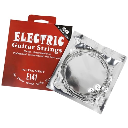 WEISUYUUS 6pieces Electric Guitar Highly Carbon Steel Cores Strings .010-.046 String Guitar Strings Brilliant Sound Strings