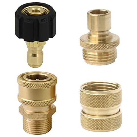 PLG M22-14 3/8" High Pressure Washer Hose Adapter and Garden Hose Quick Connect Cover