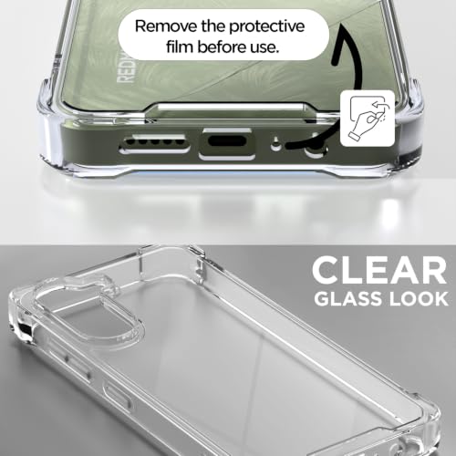 Image of Outlouders Back Cover for Redmi A7 Pro /Poco C85x 5G Clear Transparent PC + TPU Bumper Case with Raised Edges for Shockproof Protection (Transparent)
