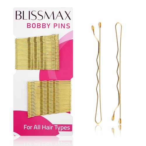Blonde Bobby Pins 50 Pcs 5cm Long Hair Grips Thicker & Strong Pins for All Hair Types Golden Hair Pins for Hair Styling Makeup Weddings and more