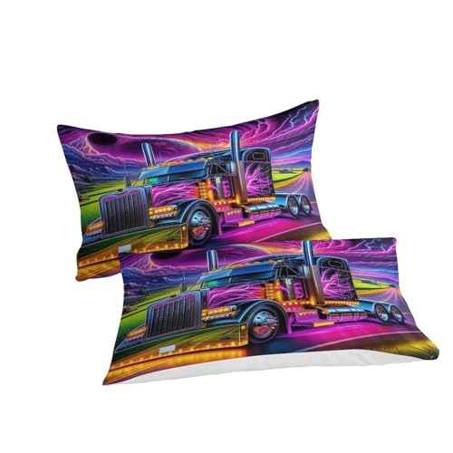 Housse de couette camion fermeture éclair cachée parure douce 3D