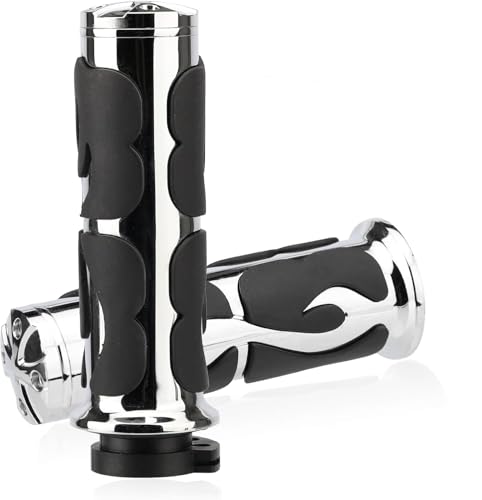 LKV 1 Inch Motorcycle Grips for Cable Throttle Handlebars – Fits Select Harley Sportster 883/1200 (Cable Throttle Only), Dyna & Touring Models | Not for Electronic Throttle