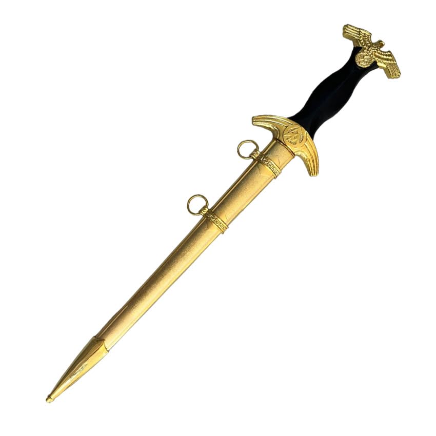 ECOMMUR Daga Dorada Fantasía Tipo Oro | Cuchillo-puñal templario histórico de coleccionista con Vaina. Colección de artículos Antiguos