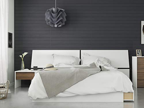 Nexera Modus 3 Piece Queen Size Bedroom Set, Walnut & White #TOP21