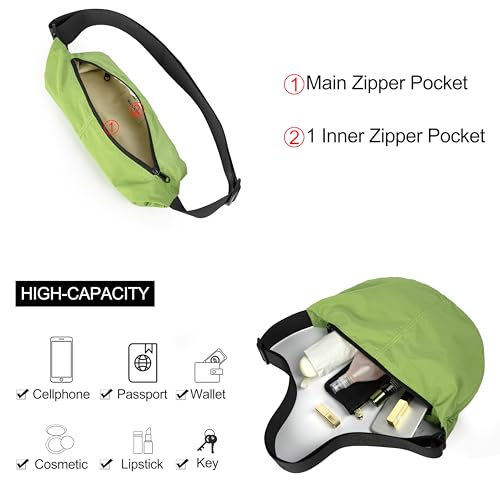 Image of Nylon Crossbody Bag For Women Men Casual Lightweight Crescent Shoulder Hobo Purse With Wide Adjustable Strap