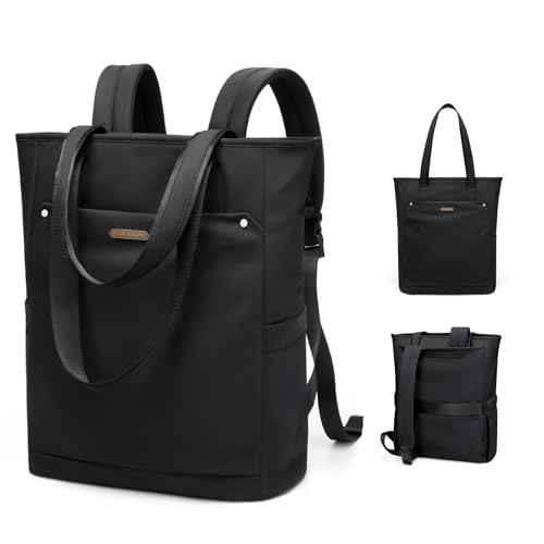 Convertible Laptop Backpack for Women Men Carry on Tote Backpack Teacher Bookbag for College Work Nurse Travel Leisure,16 Inch,Black