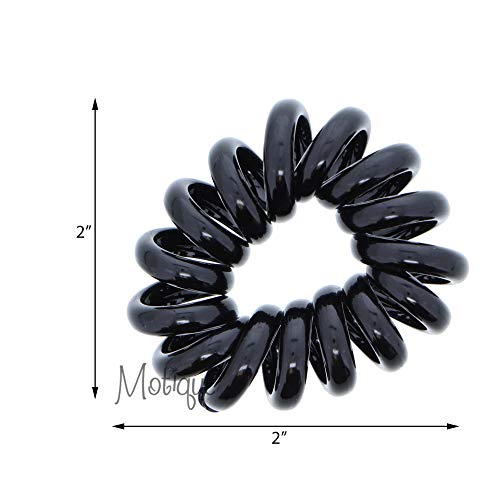 Jumbo Coil Pony Holder Hair Ties - Set Of 4 Black #TOP1