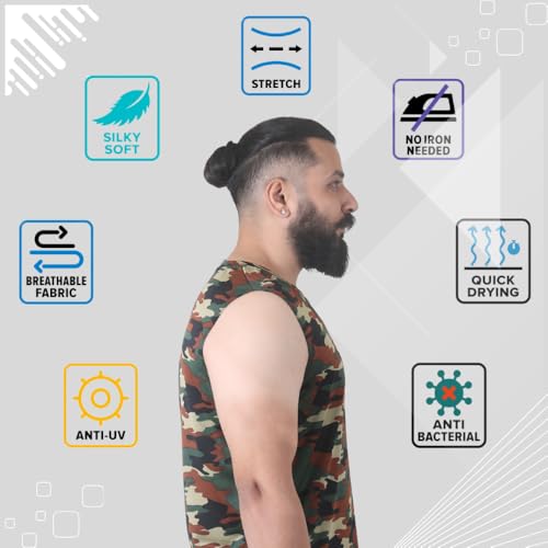 Image of Sleeveless T Shirts for Men - Gym Vest, Sando Tank Top Wear, Workout Baniyan, Stringers Inner Shirt, Bodybuilding Tshirts, Sports Tshirt Vests, Stylish Tanks Tops