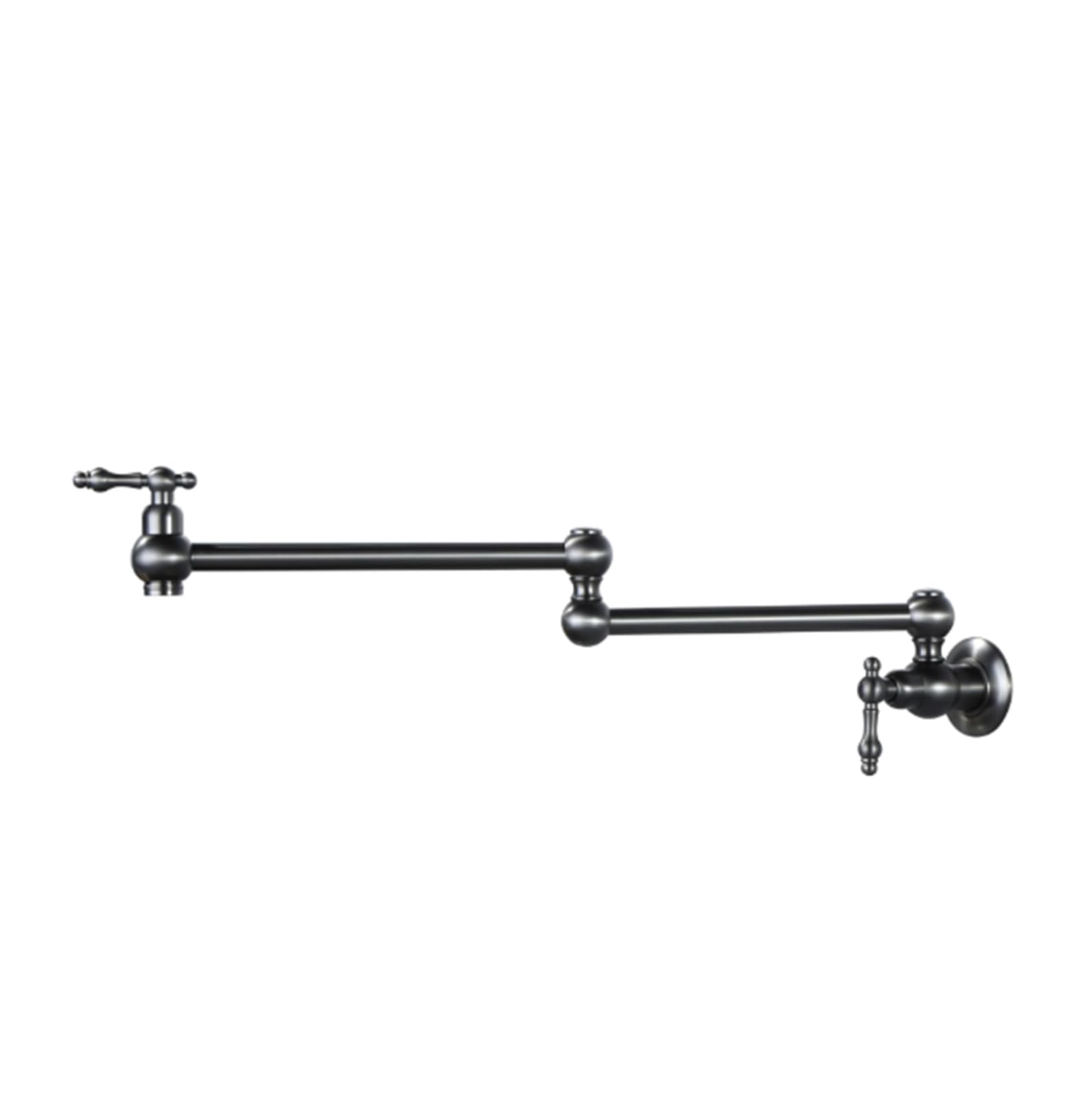 FCXWEVR WallMounted Folding Kitchen TapGun Grey Pot Filler Faucet 1 Hole Cold Water Tap with Double Rotating Rockers for SpaceSaving Convenience