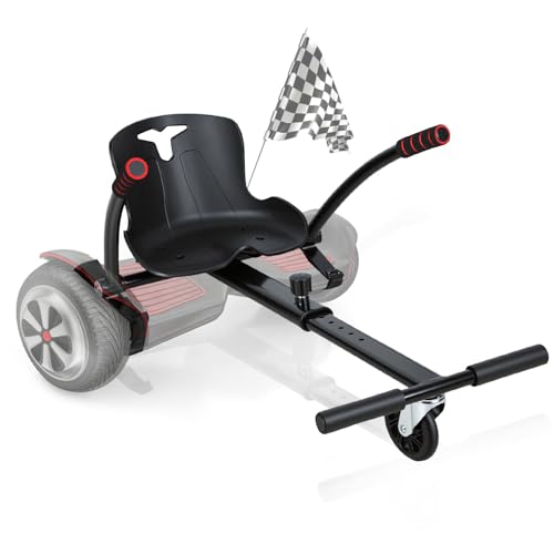 Herrselsam Hoverboard Sitz, Hoverboard mit Sitz verstellbarer,Sitzscooter Kompatibel Sitz für 6,5-10 Zoll,Kartsitz für Elektroscooter,Hoverboard Kart Erwachsene und Kinder Sitz