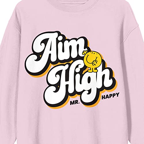 Bioworld Mr. Men And Little Miss Classic Aim High Crew Neck Long Sleeve Cradle Pink Adult Sweatshirt2