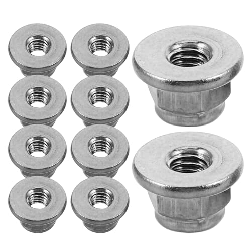 WATIIFUFU 25pcs M3 Stainless Steel Hexagon Nonslip Flange Nuts with Nylon Insert for Industrial Construction Metric Hardware Fasteners
