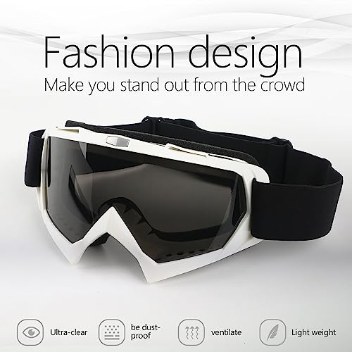 Ggbuy Motorcycle Goggles Atv Dirt Bike Anti Scratch Motocross Uv400 Protect Bendable Eyewear Off Road Dust Proof Anti Fog Riding Goggles With Adjustable Strap &Color Lens thumb #1