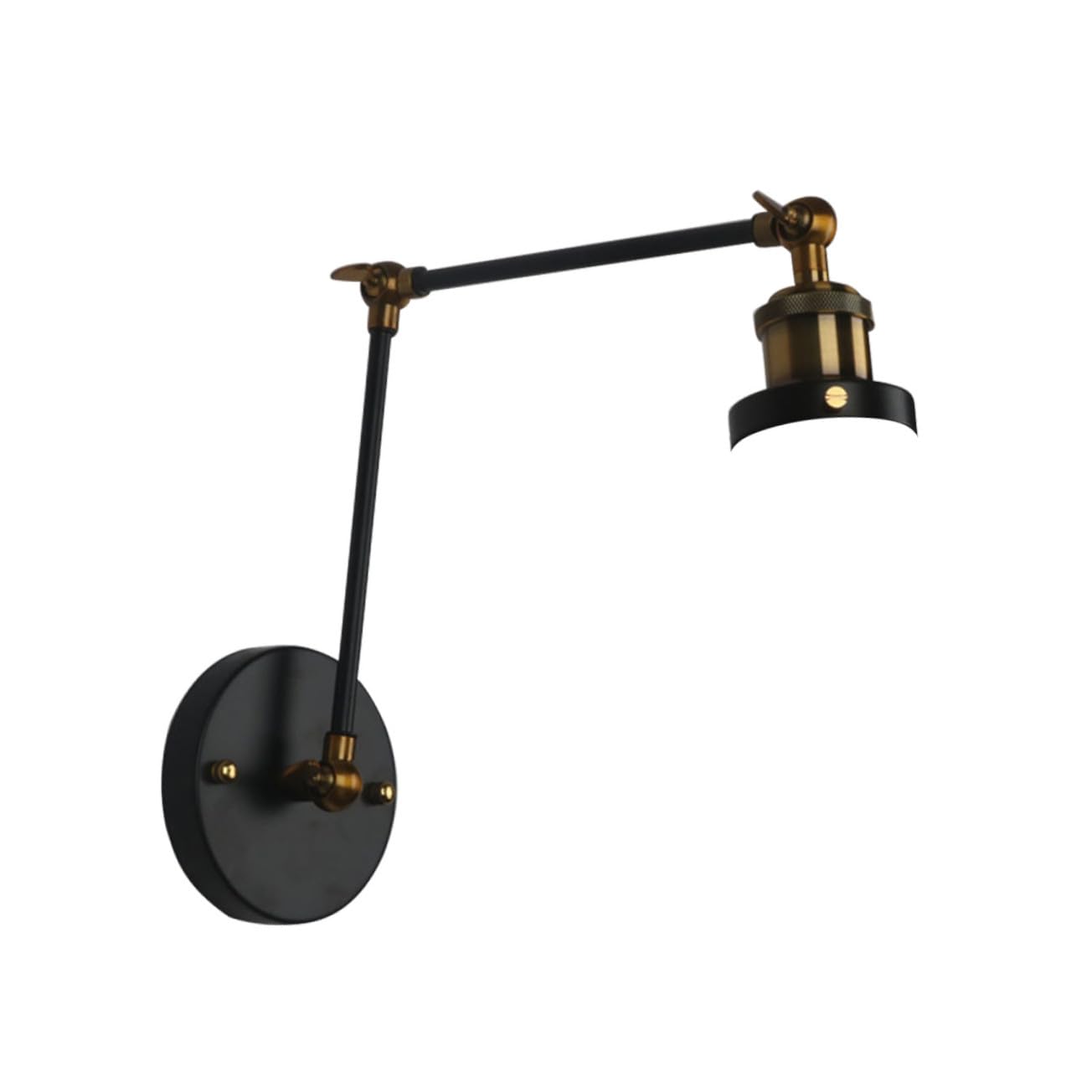 Lámpara de pared europea de hierro forjado DOITOOL con acabado negro y brazo articulado retro 8