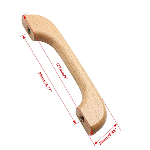 Uenhoy 10 Pcs Natural Wood Cabinet Pulls Handles Solid Wood Handles For Kitchen Cabinets And Drawers - 5" Length, 3-3/4" Hole Spacing #TOP2