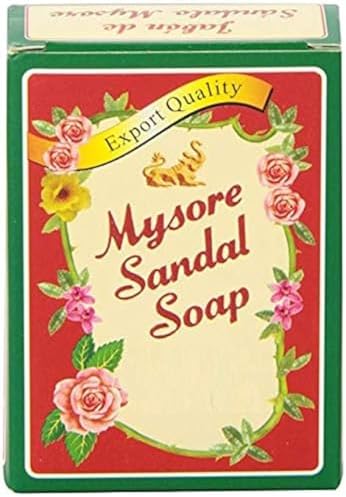 Mysore Sandal Bathing Soap with Sandalwood Oil 75 gram 6-pack Herbal Ayurveda (6 x 75 g / 6 x 2.62 oz)