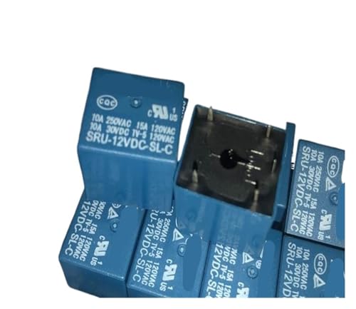 Relé SRU-12VDC-SL-C de 5 pines y 12V 10A para control electrónico continuo 3