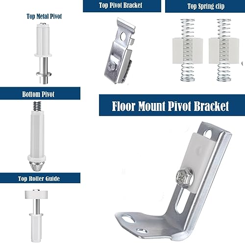 LWCUSNJ 2 Packs Bifold Door Hardware Repair Kit,Replacement for Bi-fold Door Sliding Closet Door with 7/8\" to 1\" Guide Wheel Track, 4 Pivots,4 Brackets,4 Spring Clip,6 Screws (20pcs-Hardware Kit)
