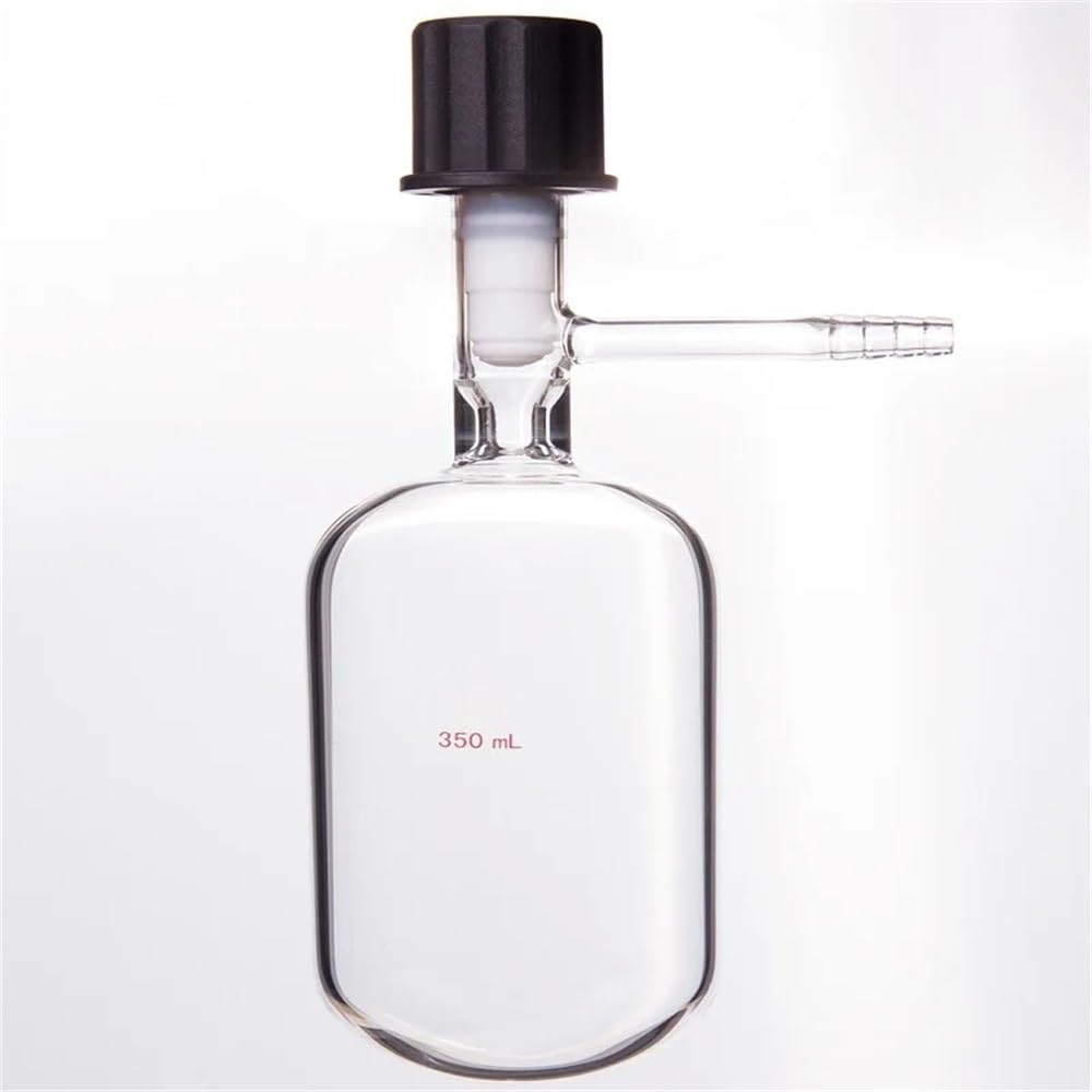 Vetreria da laboratorio Valvola a parete spessa for bottiglie di stoccaggio con rivestimento in PTFE completamente avvolto in vetro borosilicato F58(350mL-F584350)