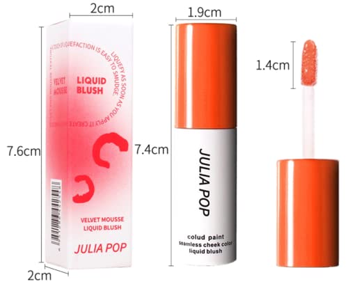 Mysense Orange Liquid Blush Makeup, Soft Cream Blush For Cheeks Skin Tint, Face Blush Contour Wand Weightless Breathable Feel, Sheer Flush Of Color, Dewy Finish, Natural-Looking (#01 Coral Orange) #TOP5