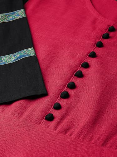 Image of Cotton Silk Anarkali Printed Border Long Umbrella Gown Kurta for Women