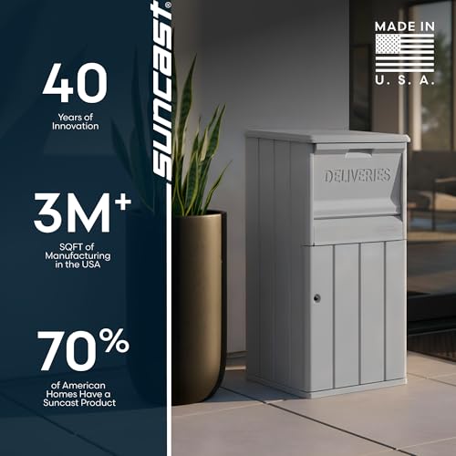 Suncast 33.5-Gallon Capacity Package Delivery Box, Parcel Drop Box with Lock, Weather Resistant Outdoor Storage Solution for Secure Package Deliveries, Made in USA - image 6