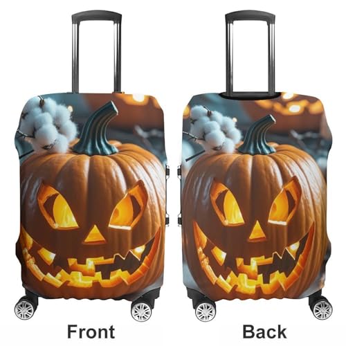 Pumpkin Lantern Printed Luggage Cover Protector, Fits 18-32 Inch Luggage3