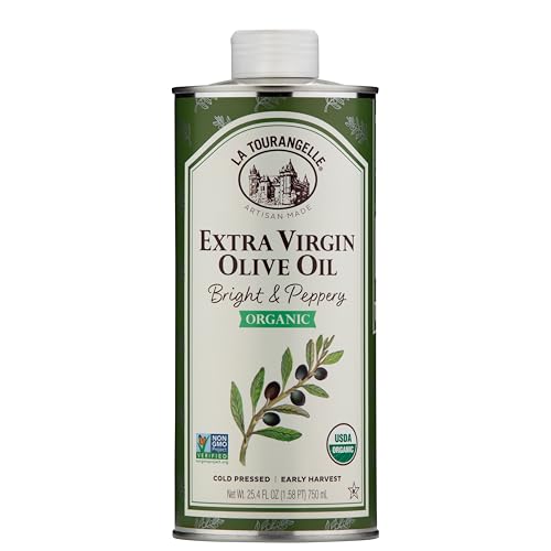 La Tourangelle, Organic Extra Virgin Olive Oil, Cold-Pressed High Antioxidant Picual Olives From Spain, 25.4 Fl Oz