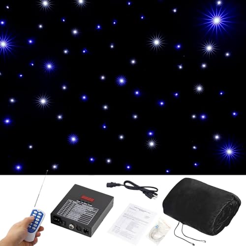 Toile de Fond Rideau Étoilé LED Pliable Velours pour Décoration Anniversaire et Scène