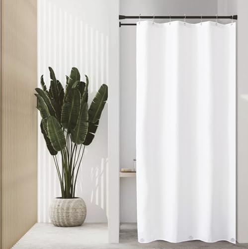 Image of Felisa Stall Fabric Shower Curtain Liner with 3 Magnets,36W x 84L, Waterproof & Hotel Quality Shower Stall Curtain for Bathroom,Soft Cloth,Small Narrow Size Shower Curtain,White