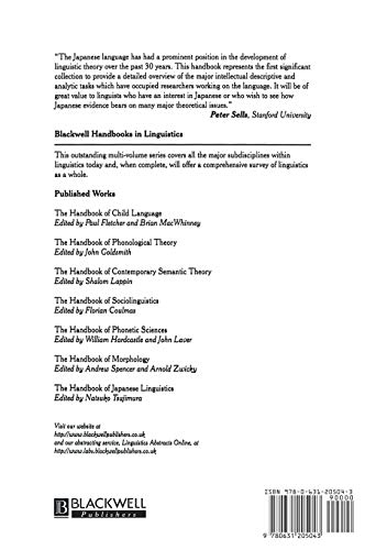 The Handbook Of Japanese Linguistics (Blackwell Handbooks In Linguistics) #TOP1
