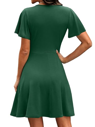 Image of RUMIA Women Casual Dresses Wrap V Neck Dress A-Line Summer Sundress Fashion