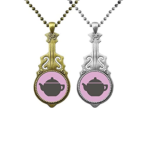 Teekanne China Muster Art Deco Geschenk Mode Liebhaber Musik Gitarre Anhänger Schmuck Halskette Anhänger