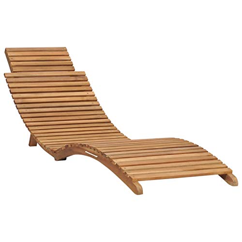 Tidyard Folding Outdoor Sun Lounger with Table Set Teak Wood Chaise Lounge Chairs Wooden Sunlounger for Poolside, Beach, Deck, Backyard, Balcony, Garden, Patio Furniture