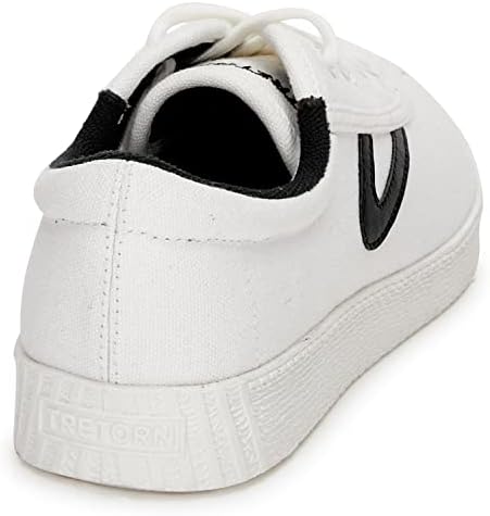 TRETORN Nyliteplus Canvas Sneakers Women's Lace-Up Casual Tennis Shoes Classic Vintage Style, White/Black, 9.5 | Image 5