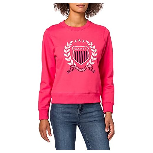 GANT Damen D1. Crest C-Neck Sweat Sweatshirt, Watermelon RED, XS