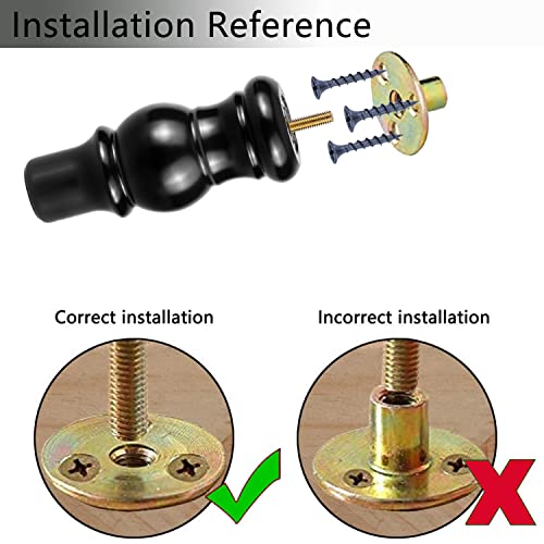 Maricome 6 Inch Wood Legs For Cabinet Dresser Sofa Couch Furniture Legs Set Of 4 Black Mid Century Turned Round Curved #TOP4