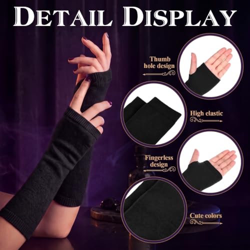 Image of Geyoga Arm Warmers Leg Warmers Striped Thigh High Socks Fingerless Gloves Stockings Christmas Halloween