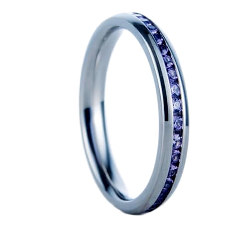Bague d'éternité argent 925, alexandrite bleue naturelle et diamants LK_DHR_0297