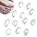 Jstyle 12Pcs Adjustable Toe Rings for Women Various Types Band Open Toe Ring Set Women Gift Jewelry