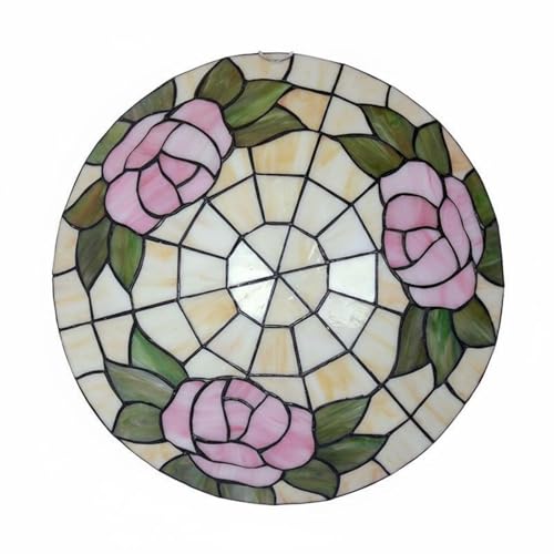 Plafonnier LED floral style vitrail pour illuminer votre espace lecture avec douceur