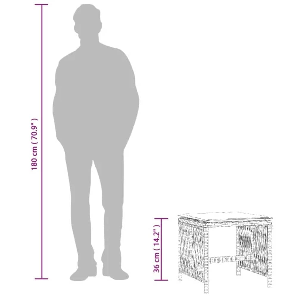 vidaXL Lot de 4 Tabourets de Jardin avec Coussins, Chaises de Patio, Sièges de Terrasse, Meubles d'Extérieur Arrière-Cour, Noir Résine Tressée