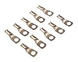 Cantidad: 10 unidades CDL Micro Tubo de Cobre - Terminales de crimpado (10 mm², M6, 10 Unidades), Color Plateado
