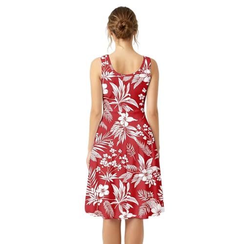 Image of Dreaweet Casual Sleeveless Dresses for Women Girls, Round Neck Tank Dresses with Pockets Summer Sundress Size XS-4XL
