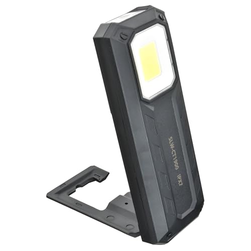 オーム(OHM) 作業ライト LED 充電式 マグネットスタンド付き 角度調整 COBライト付き 明るい 1900ルーメン IPX7 防水 USB充電式LEDマルチライト SLW-CT1900-K 08-1397 オーム電機