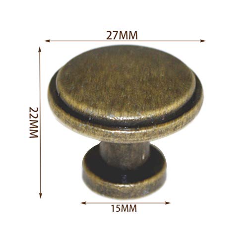 8 Pcs Bronze Knobs Antique Round Drawer Handles Vintage Pulls Single Hole Decorative Hardware For Furniture Cabinet Cupboard Dresser Medium Size (Dia:1", Height:7/8") #TOP5