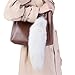 ASkinds Fluffy Fox Tail Fur Keychain Cosplay Toy Party Costume Furry Wolf Tails Handbag Accessory Key Chain Ring Hook for Women(White+Black)