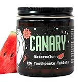 Canary Nano Hydroxyapatite Toothpaste Tablets Watermelon- Remineralizing, Fluoride Free, All Natural Tabs with Xylitol - Great for Kids, Plastic...