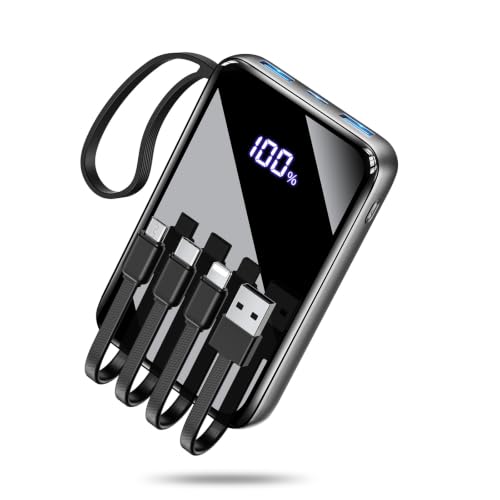 YBYP 15000mAh Portable Charger Power Bank, 50% Smaller Built-in 4 Cables - image 1